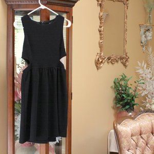 Forever 21 textured cut out sides skater dress black small